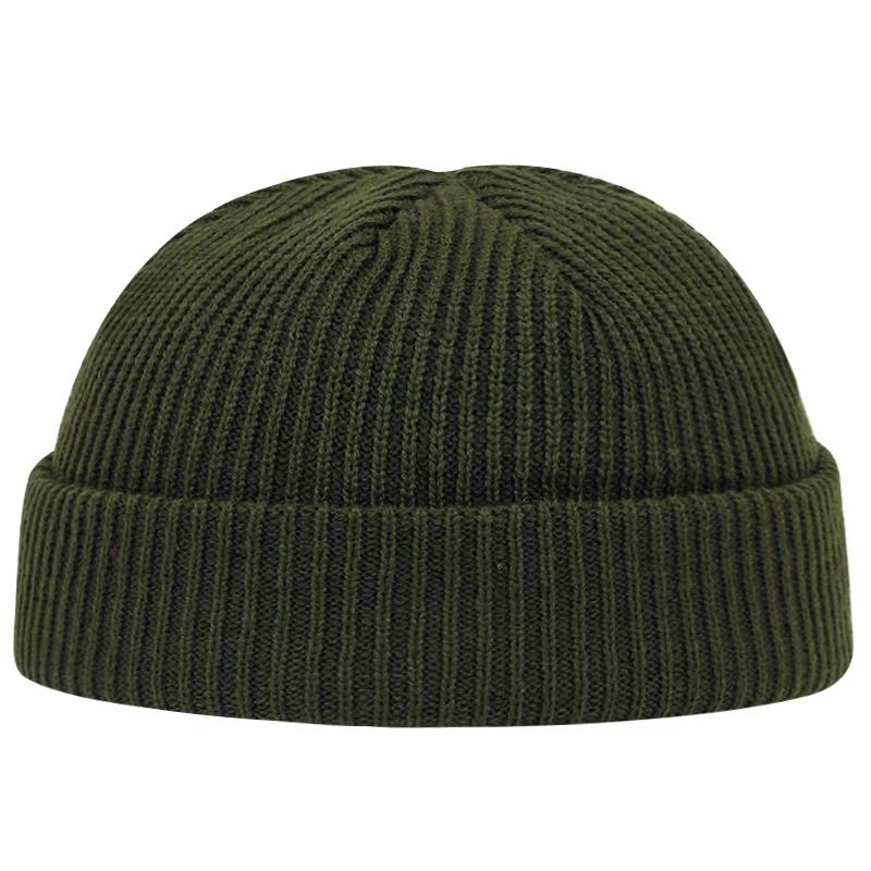 Autumn Winter Melon Cap Men Women Knitted Hat Beanie Skullcap Sailor Caps Cuff Short Brimless Retro Navy Style Hats Casquette