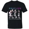T-shirt Nera Cotone Taglia Unica Firma dei Membri Westlife