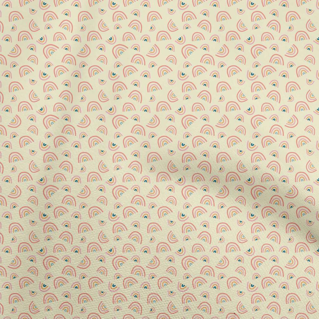 oneOone Cotton Flex Pink Salmon Fabric Kids Rainbow Fabric For Sewing Printed Craft Fabric By The Yard 40 Inch