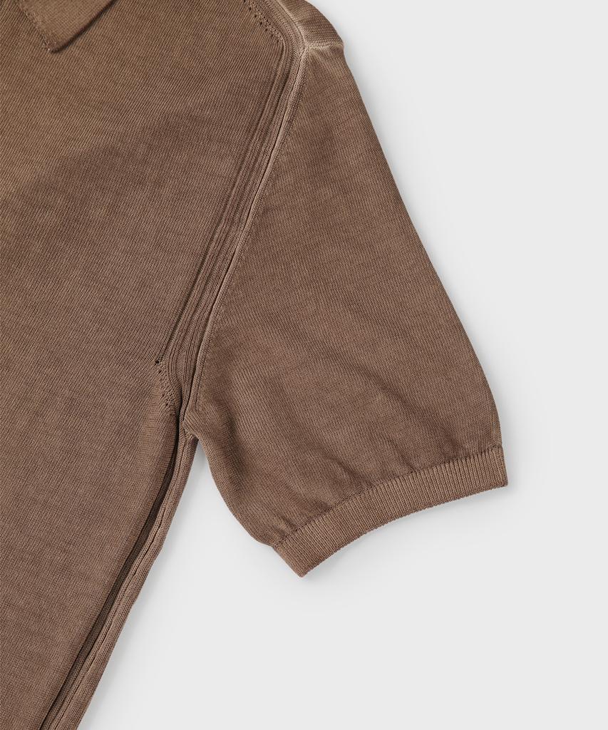 PANICALE Sand Garment-Dyed Polo Knit