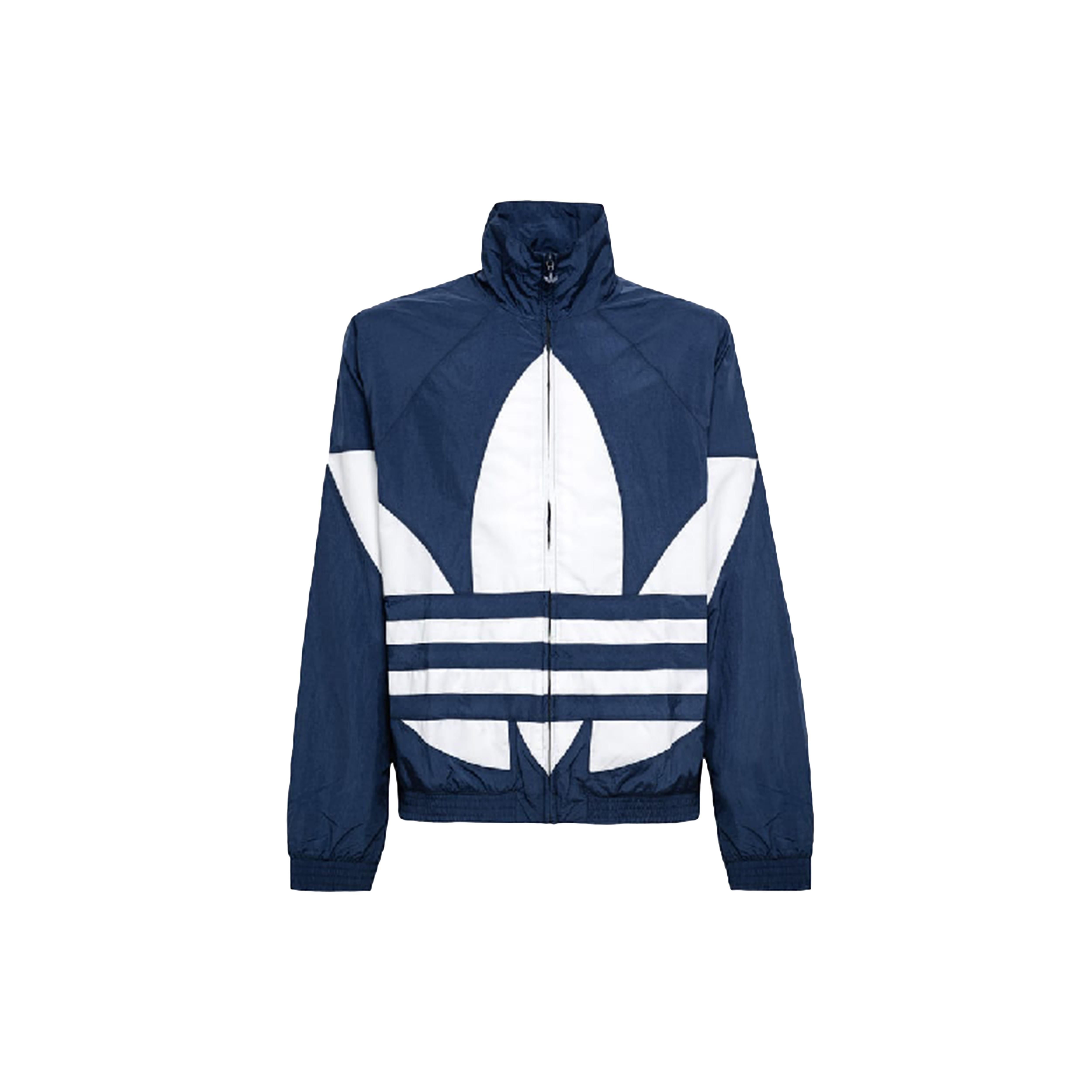 adidas originals Large logo Zipper Sports Jacket Blue Men s FM9894 S