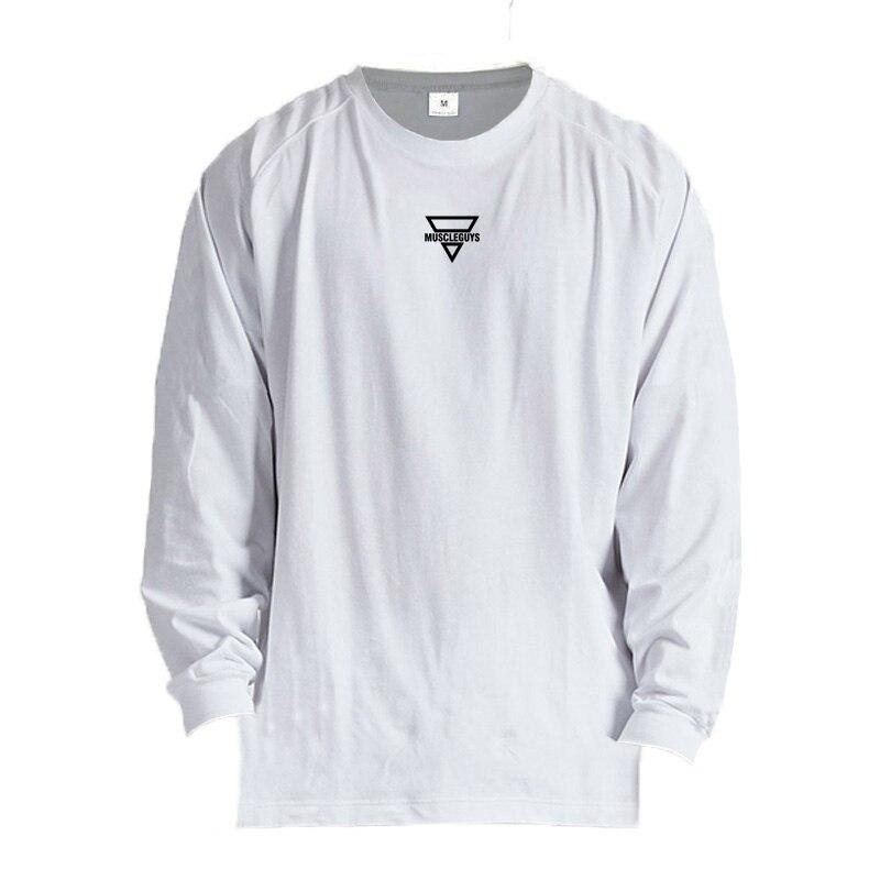 

Muscleguys, мужские весенне-осенние новые модные топы для молодежи и среднего возраста, рубашки-нижние рубашки для фитнеса, повседневная мужская одежда XXL