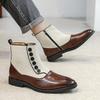 Men's Retro Leather Side-Zip Buckle Martin Boots