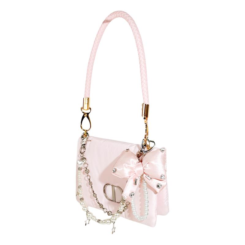DIOR DIY Style Cosmetic Bag Pink Mist Sweetheart Niche High-end Cute Versatile Atmosphere Trendy Sweet Fashion Simple Classic Exquisite New Hot