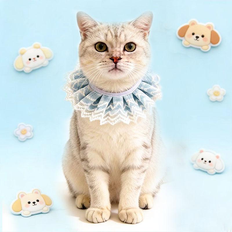 Fresh lace pet saliva towel princess style cat bib doll small dog dog decoration bib supplies