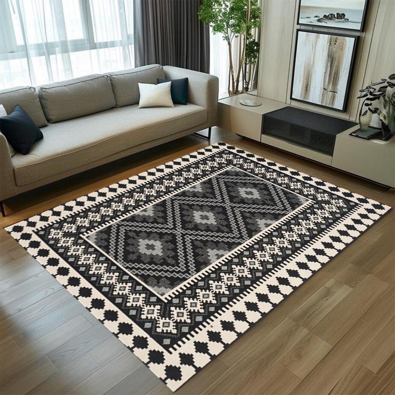 

Bohemian Tribal Geometric Kilim Rectangular Carpet Vintage Soft Decorative Floor Mat for Living Room Bedroom Home Decor 40X60CM