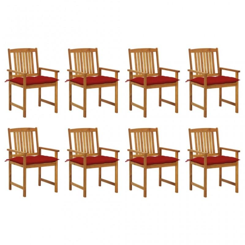Day and Night - Day and Night Garden Chairs with Cushions 8 Units Solid Acacia Wood