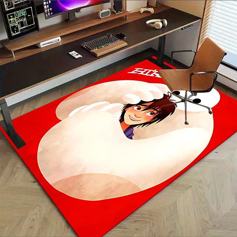 1pc Friendship Between Hiro Baymax Carpet for Playroom Bedroom Living Room Sofa Home Decor,kids Game Area Rug Non-slip Floor Mat Y72383