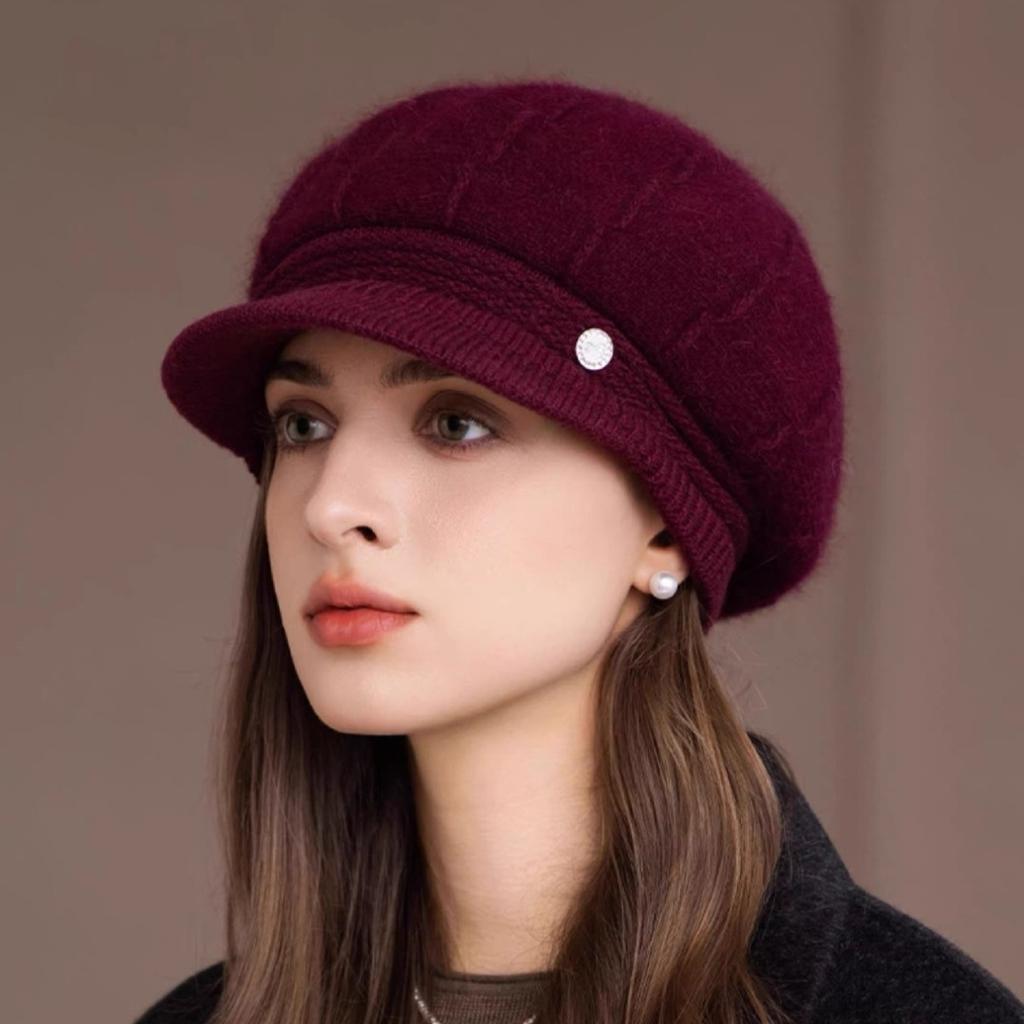Warm Hat, Plush, Knitted Hat, Thick Hat, Woolen Hat, Cold Hat