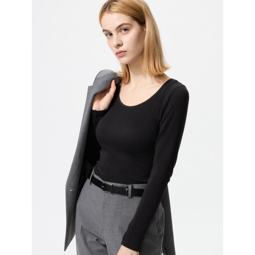 Uniqlo HeaT Tech Lip Bra U Neck T  Long Sleeve  exTra Warm