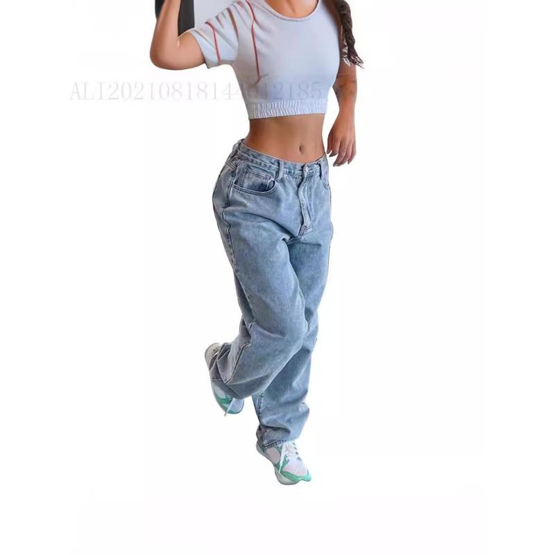 2026 European and American Fashion Direct Sales Fashion Loose Wide-leg Denim Trousers Women