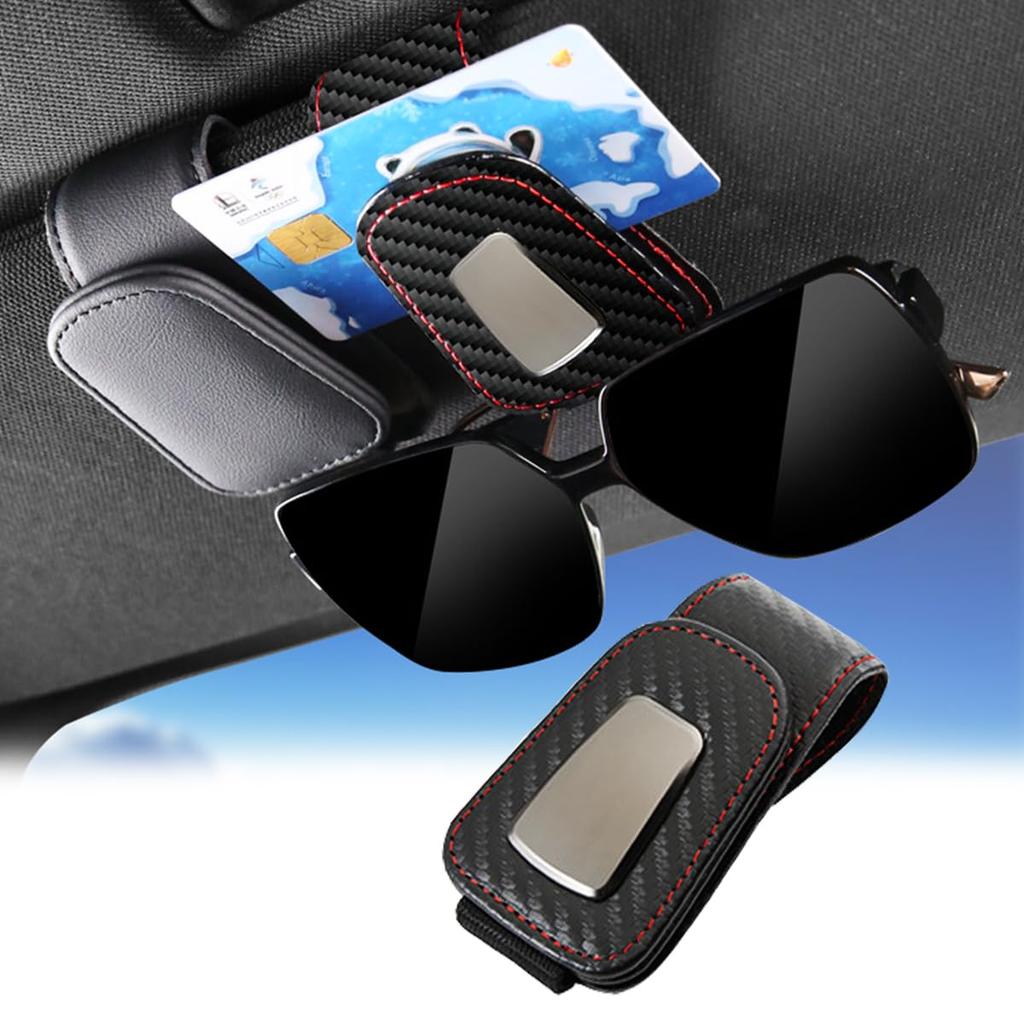 Temiry Universal Sunglasses Holder for Yaris Toyota Toyota and Toyota Yaris Leather Sun Visor with Glasses Lexus, Cross, Rav4, Harrier, Cross. Clip.