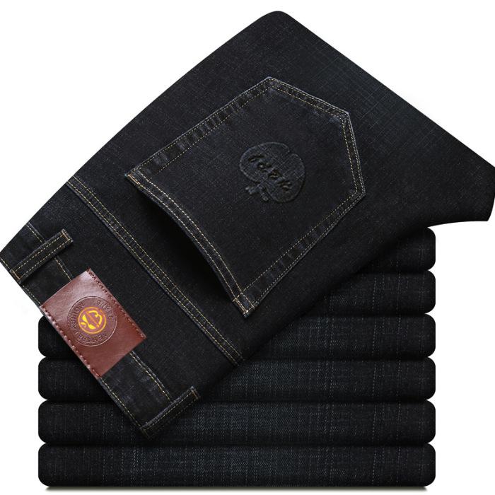 

2024 Apple осень/зима новые мужские джинсы эластичные свободные прямые деловые повседневные мужские брюки 40 чёрный