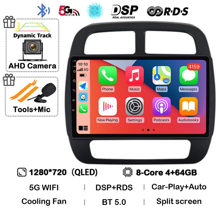 Android 14 Auto Carplay For Renault KWID K-ZE Dacia Spring 2015 2016 2017 2018 2019 Car Multimedia Player GPS Radio DSP Stereo