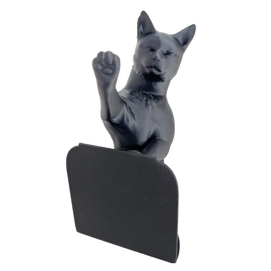 Cat Bookend Stand Matte Black Cat Paw Design Bookend Stable Non-Slip