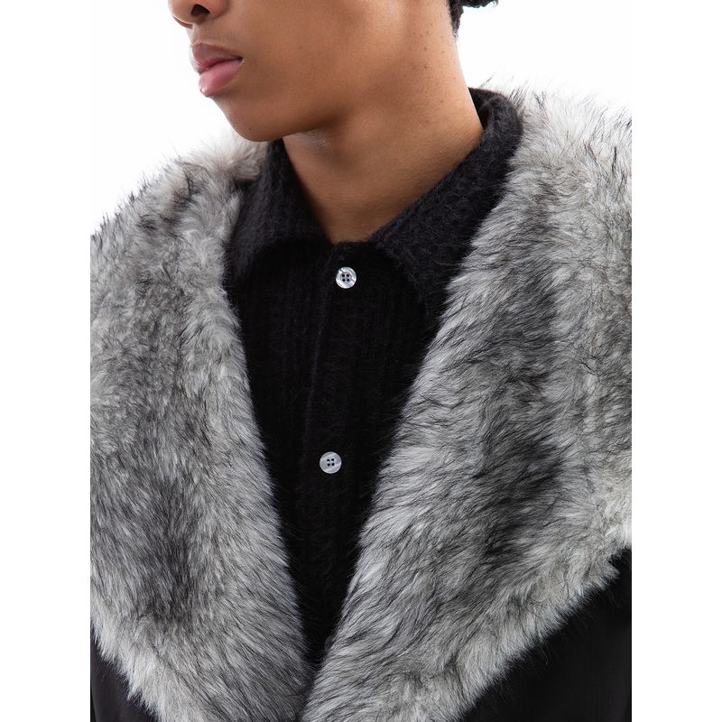 51 Hip-Hop American Retro Loose Fur Collar Padded Cotton Jacket for Men, Winter Trendy Brand Couple's Thickened Cotton Coat