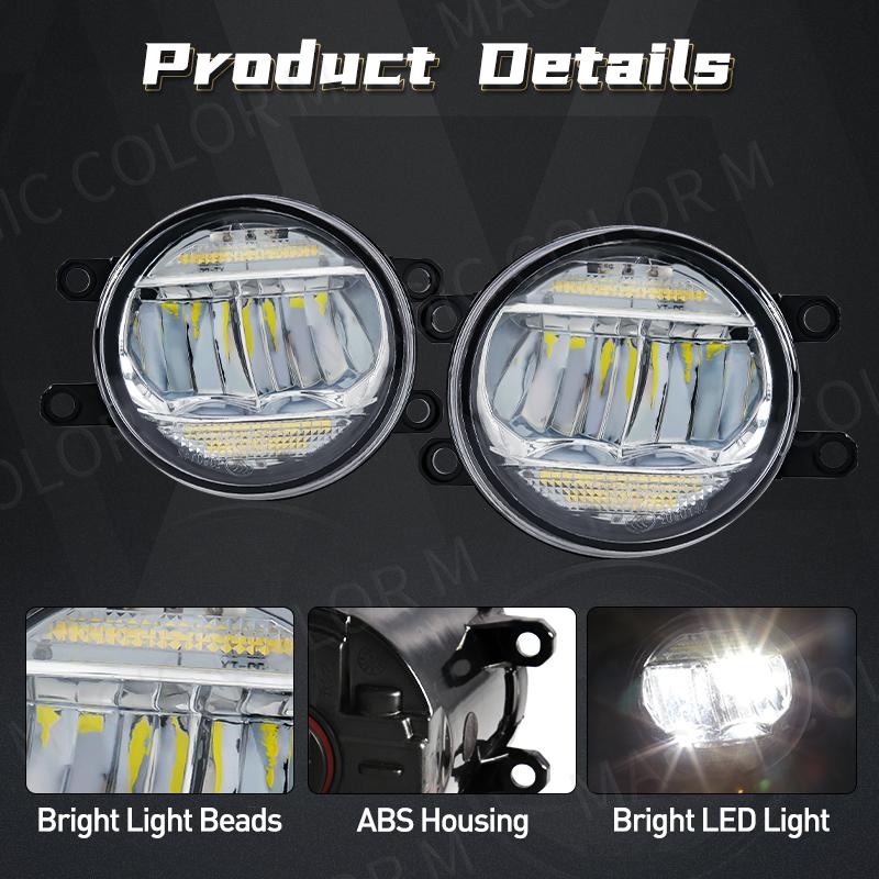 2in1 Car LED Fog Light DRL Daytime Running Lamp for Toyota Corolla Camry Prius Tacoma RAV4 Yaris Avalon Sienna Highlander 12V