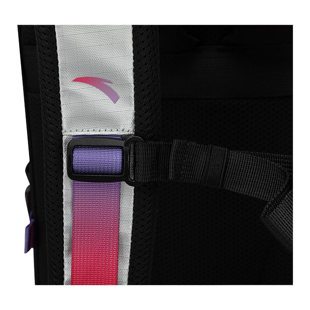 Anta Kyrie Series "Yao Yue" Basketball Fashion Trend Versatile PU Rainbow Backpack Unisex Backpack Black Silver 192531166D-2