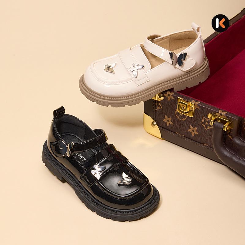 Carter Rabbit Girls' Stylish Black Leather Princess Shoes - Spring 2026 Formal Performance Footwear (X5CK004)