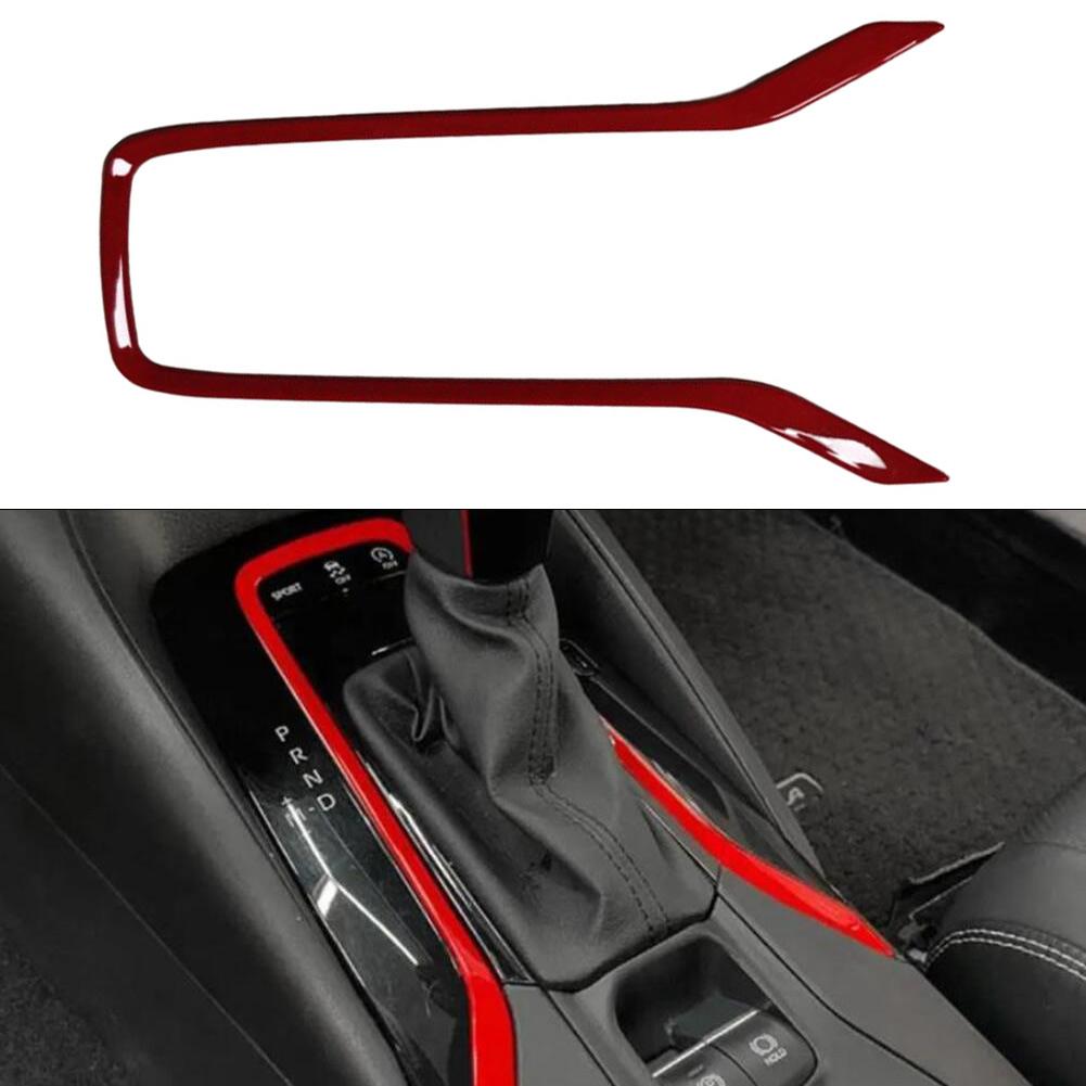 Shift Knob Head Handle Gear Panel Frame Strip Cover For Toyota For Corolla 21-25 Automatic Transmission Panel Trim Cover Sticker Trim red