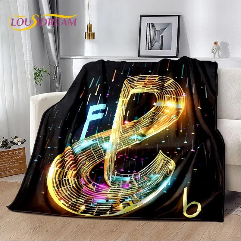 Colorful Music Score Cartoon Throw Blanket Soft Cozy Blanket for Bedroom Sofa Picnic Travel Office or Childs Room  Home Textiles