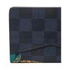 Louis Vuitton Graffiti Pattern Checkered Double Fold Design Coated Canvas Wallet Unisex Wallet Black M63508