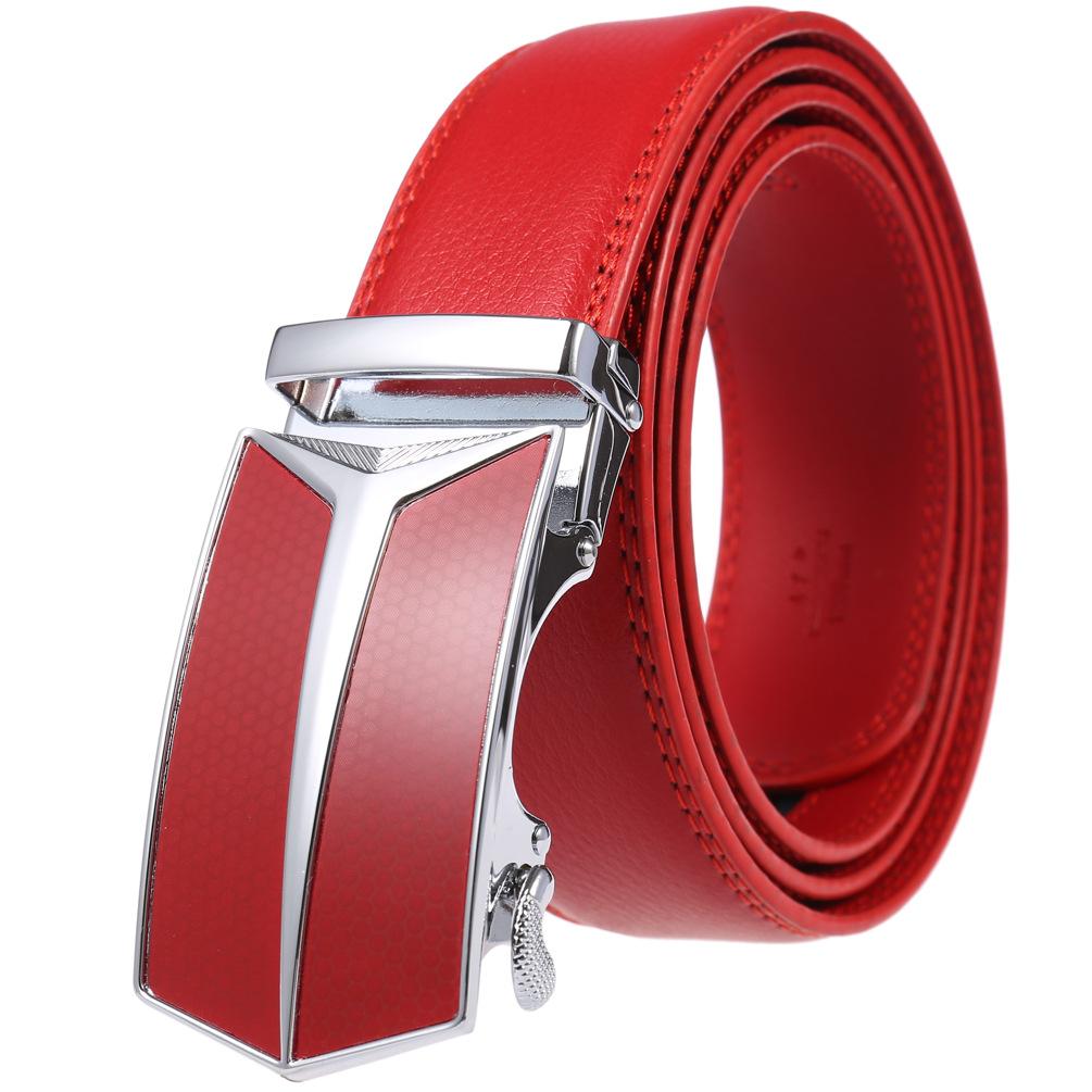 Men'S Belt, Automatic Buckle Cowhide Belt Casual Business Ly36-1314-1