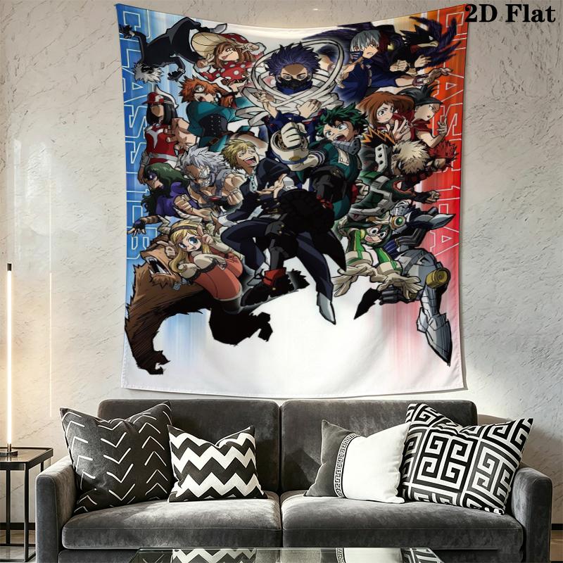 My Hero Academia Wall Tapestry Aesthetic Wall Hanging Printed Fabric Blanket Decorative Tapestries for Bedroom Living Room Home Decor