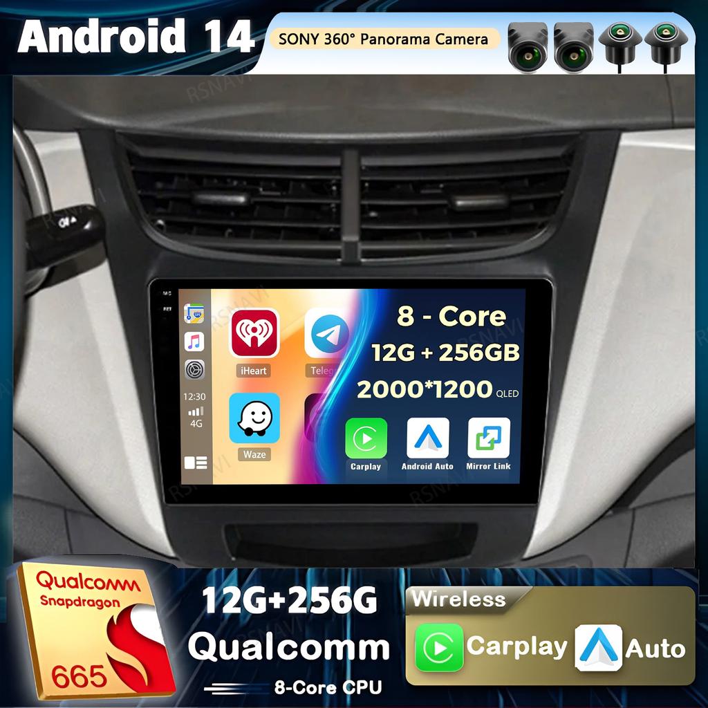 Android 14 Carplay Auto For Chevrolet Sail Aveo 2015-2019 Car Radio 4G WIFI Navigation Player Multimedia Srereo Video 360 Camera