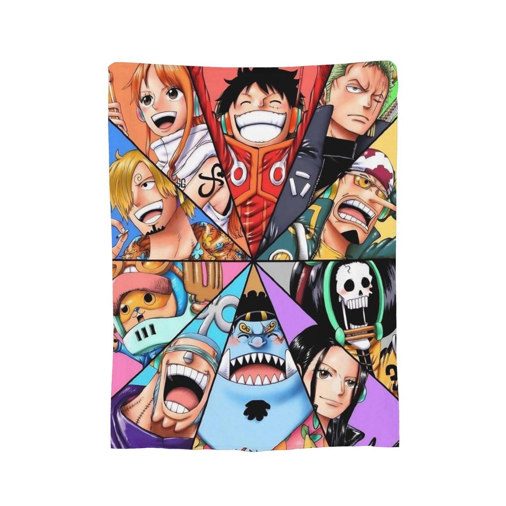 One Piece Anime Design Flannel Throw Blanket Super Soft And Warm For Bed Couch Sofa Bedroom Living Room Portable Cozy Home Decor
