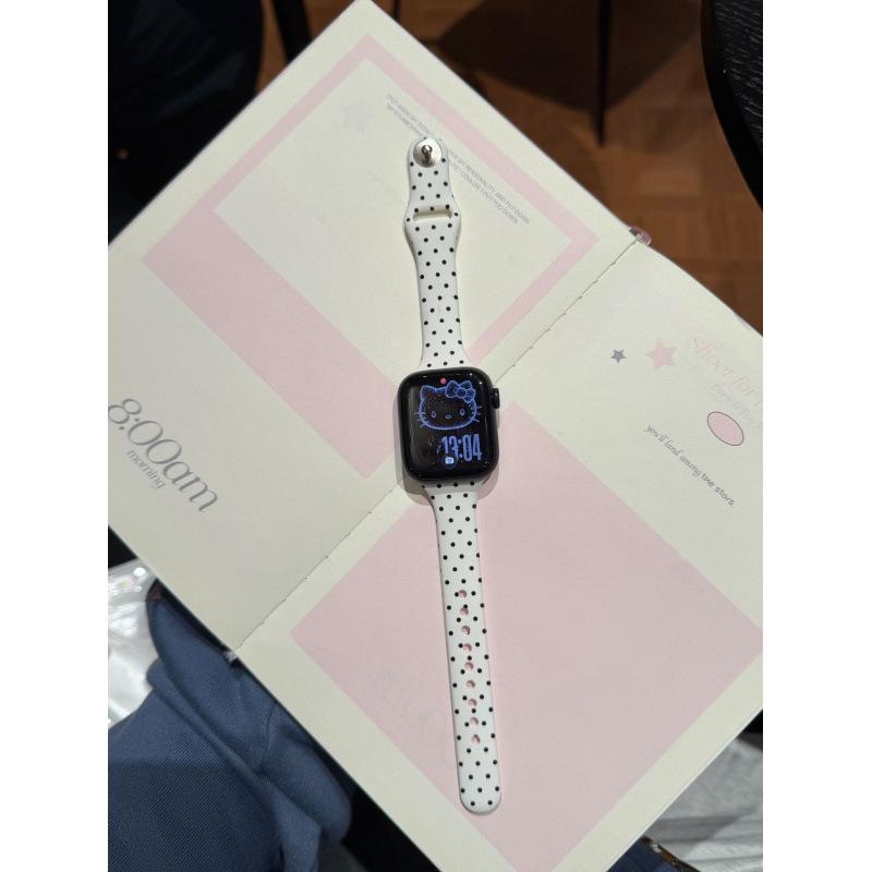 Японско-корейский силиконовый ремешок в горошек для Apple Watch Series 8-11 и SE Apple 42/44/45/49mm Universal белый