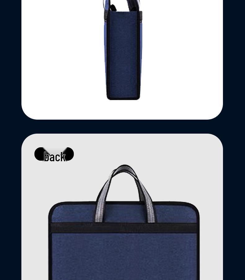 Oxford Cloth Business Briefcase: Large Zippered File & Computer Storage Bag