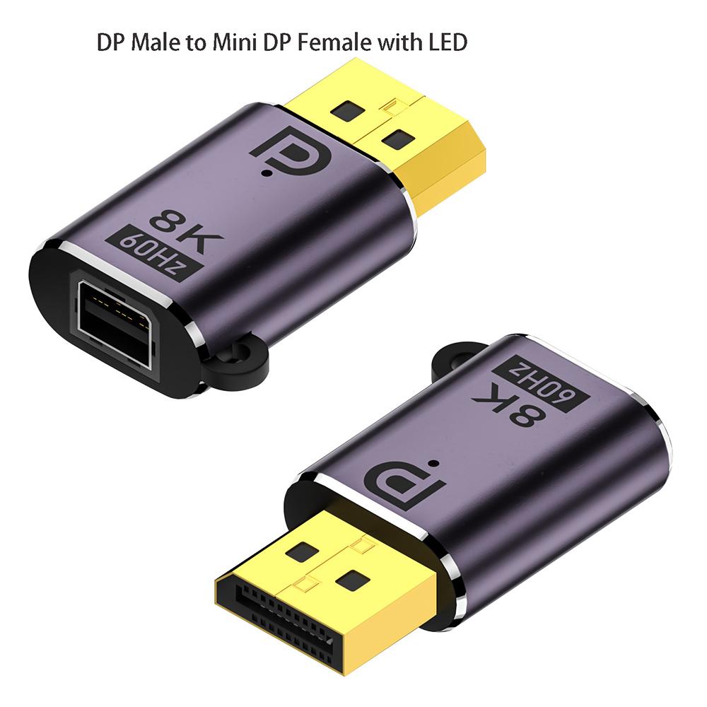 Mini DP to Big DP Converter 8K60HZ DP Male to Female Bidirectional Conversion Adapter Display Port Video Audio Extend Cable Plug