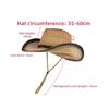 Retro Sunscreen Straw Hat Hollow Out Wide Brim Beach Hats Western Cowboy Hat Summer