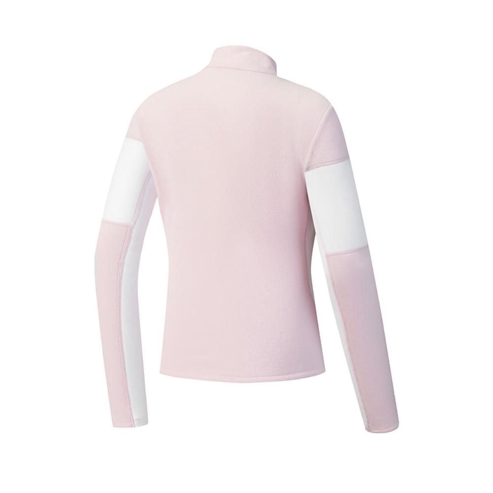 FILA Ski Series Fashion Simple Sports Casual Versatile Warm Fleece Long Sleeve Regular T-Shirt Women Tops Pink A11W546201FLP