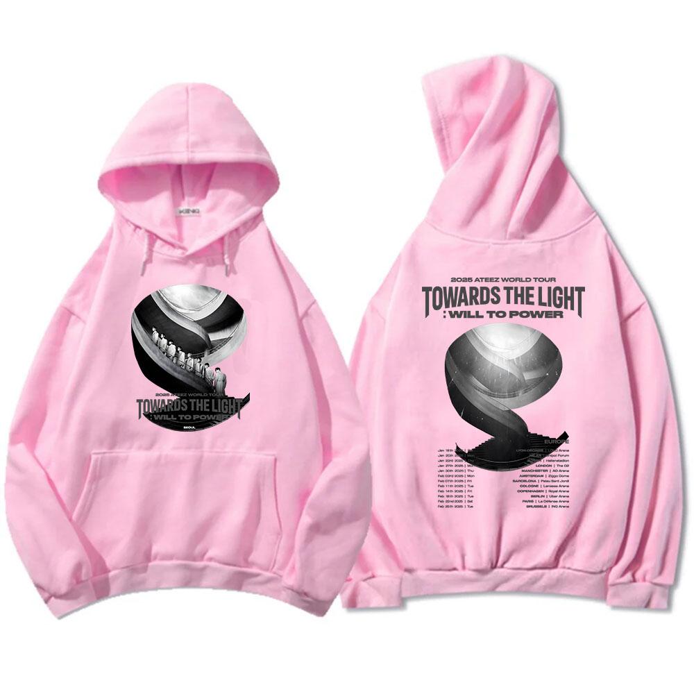 Ateezz Towards The Light Will To Power Tour Hoodies Korean Boys Band Printing Sweatshirts Moletom Long Sleeve Top