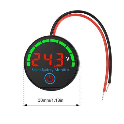 DC 7-55V Circular LED Battery Level Indicator Universal Voltage Tester for Electric Vehicles With Power-Off Memory Function