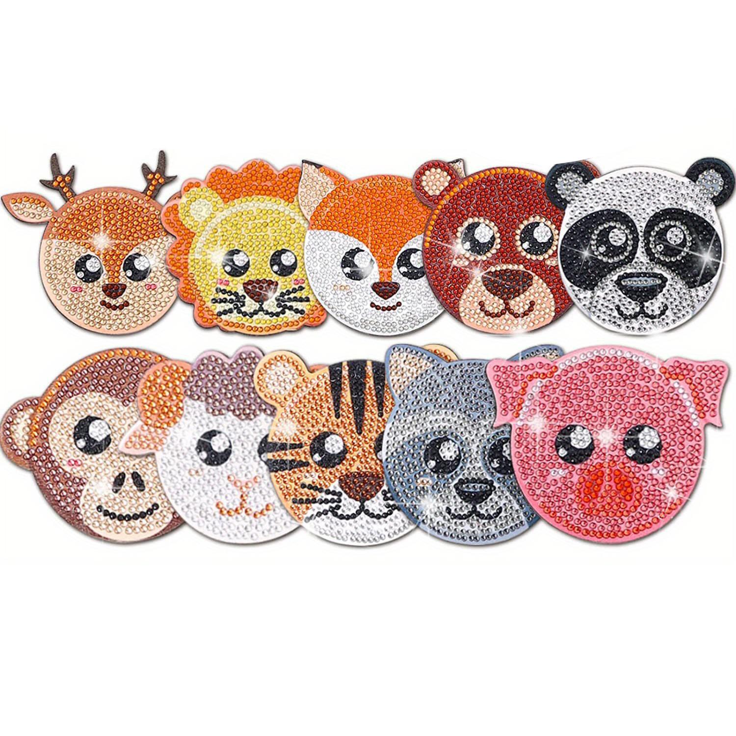 

Набор из 10 ярких подставок с 5D алмазной росписью - теплоизоляция, дизайн с изображением мультяшных животных, подставка под чашку, идеальная идея для подарка друзьям и семье 10pcs