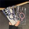 Luxury Transparent Shockproof For Magsafe Case for Samsung Galaxy S25 Edge S24 Plus S23 FE S22 Ultra Magnetic Armor Back Cover