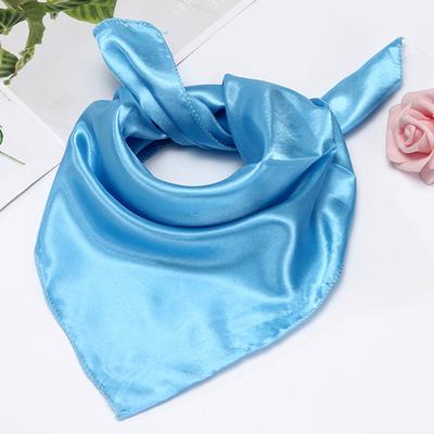 Monochrome Plain Color Solid Color Professional Square Scarf Performance Men Women Small Silk Scarf Flight Attendant Bank 50 Color Small Square Scarf