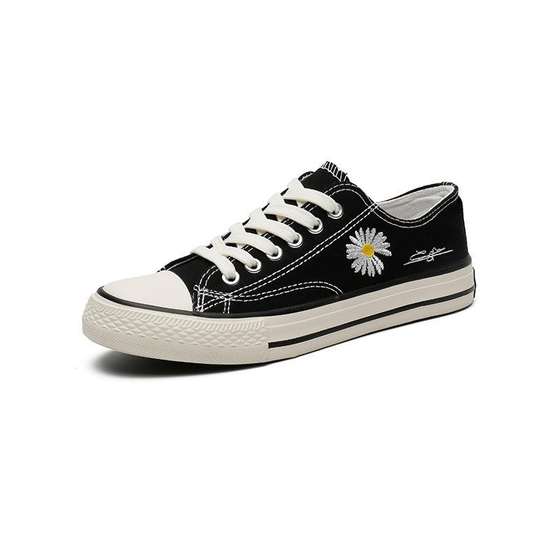 Lila Low-Top kleine Gänseblümchen Canvas Schuhe Damen vielseitige Board Schuhe neue Freizeitschuhe