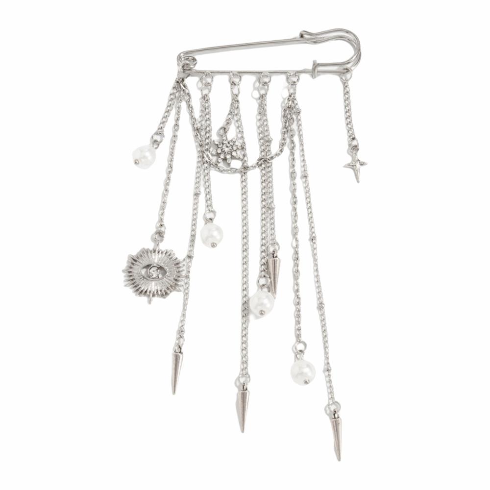 Multi-Functional Detachable Chain Brooch Beaded Waist Buckle  Evening Party