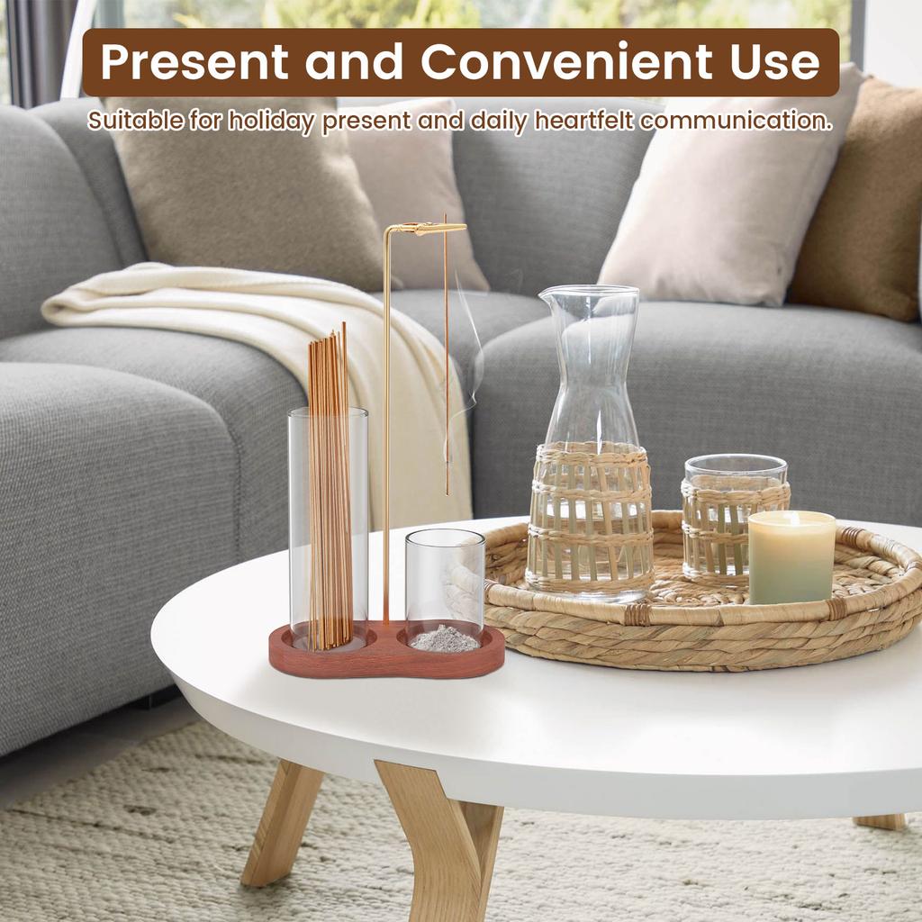 2 In 1 Incense Holder Anti Ash Incense Burner Holder with Brush Removable Incense Stick Holders for Yoga Spa Tea Room and Office
