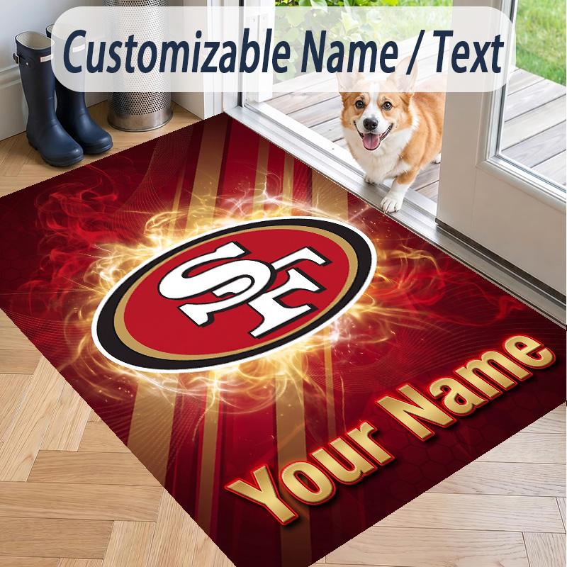Custom Text Printed Rug San Francisco 49ers Non Slip Floor Carpet For Home Room Decor