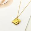 Gold Color Book Necklace Openable Chapter Book Necklace  Jewelry Accessories