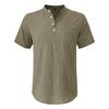 Camisetas Henley para hombre, camisa de manga corta con cuello de banda, camisetas casuales de verano para la playa, camiseta básica, camisa lisa de 4 botones, cómoda para hombre