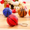 Cute Basketball Shape Sport Stress Ball Link Keychain Key Ring Bag Ornament Suspension Trinket