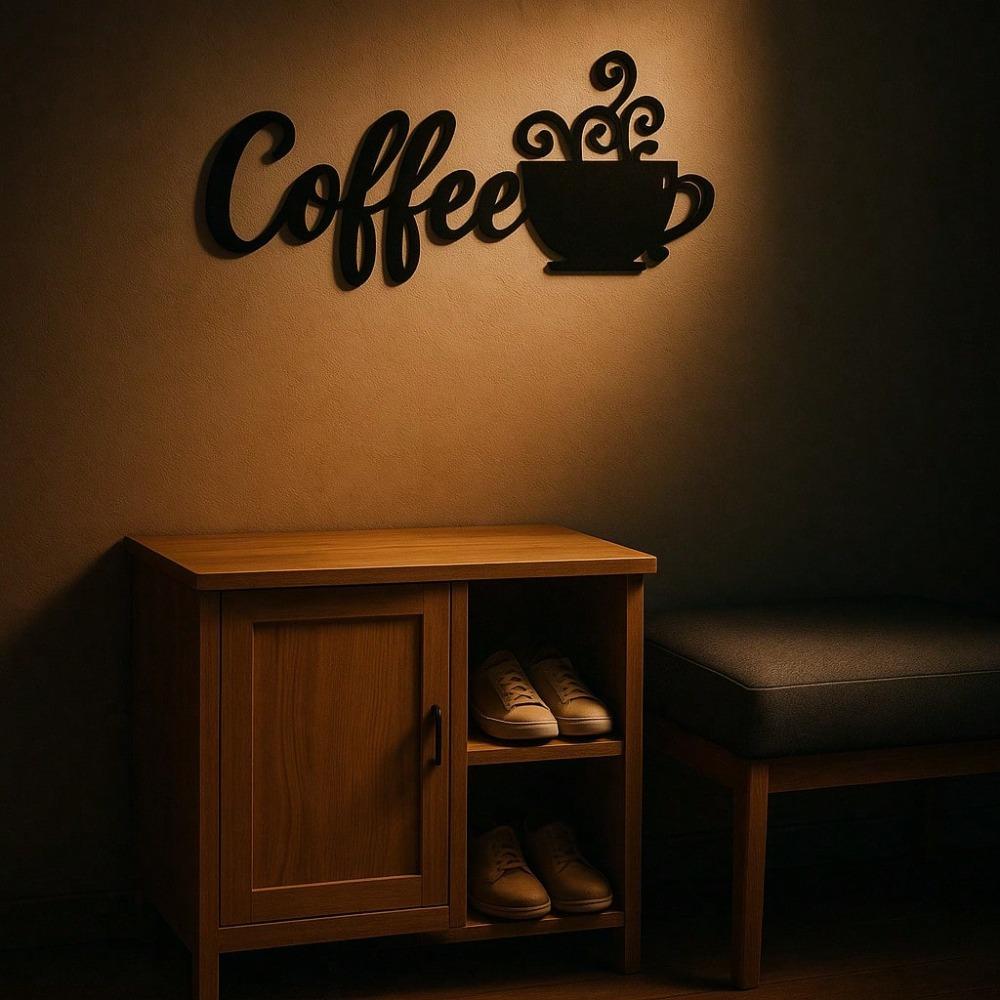 1pc Black Metal Wall Art Hanging Decor for Home Garden Living Room Kitchen Coffee Shop Holiday Gift