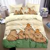 Cartoon Cute Capybaras Duvet Cover 3D Printed Quilt Cover And Pillowcase Bedding For Children And Adult Set Queen Size 2/3Pcs