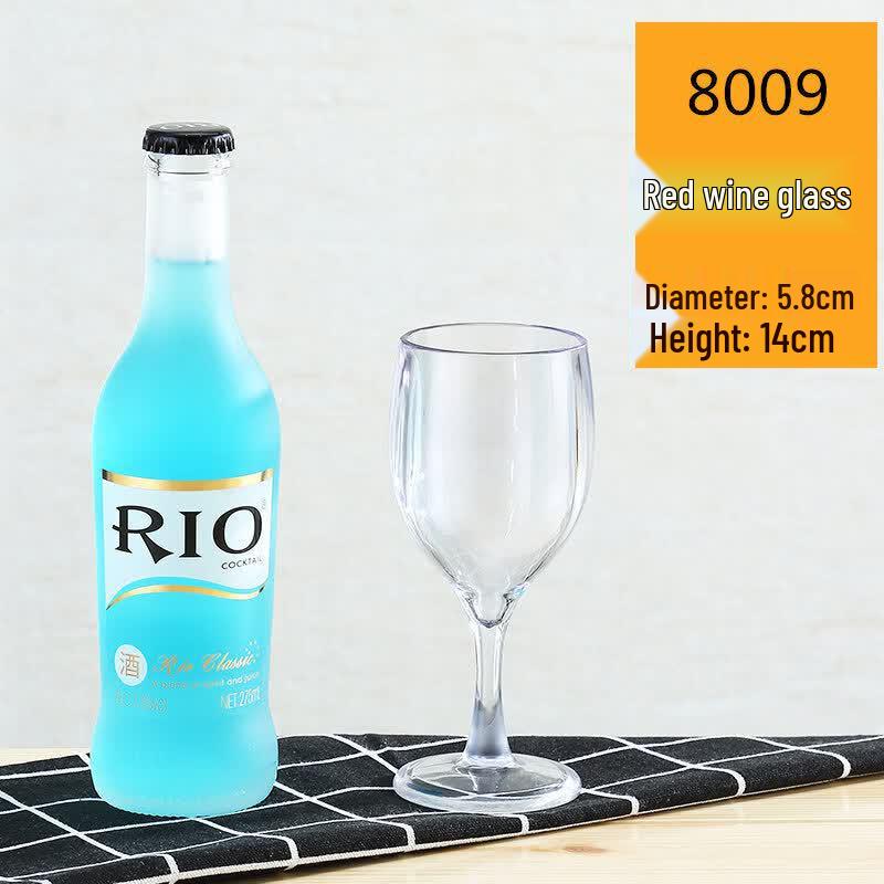 Reusable Plastic Stemmed Wine Glass Set